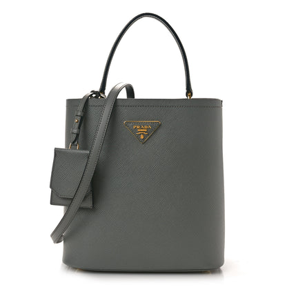 Prada Saffiano Cuir Medium Panier Bucket Bag Ardesia Black 1 of 10
