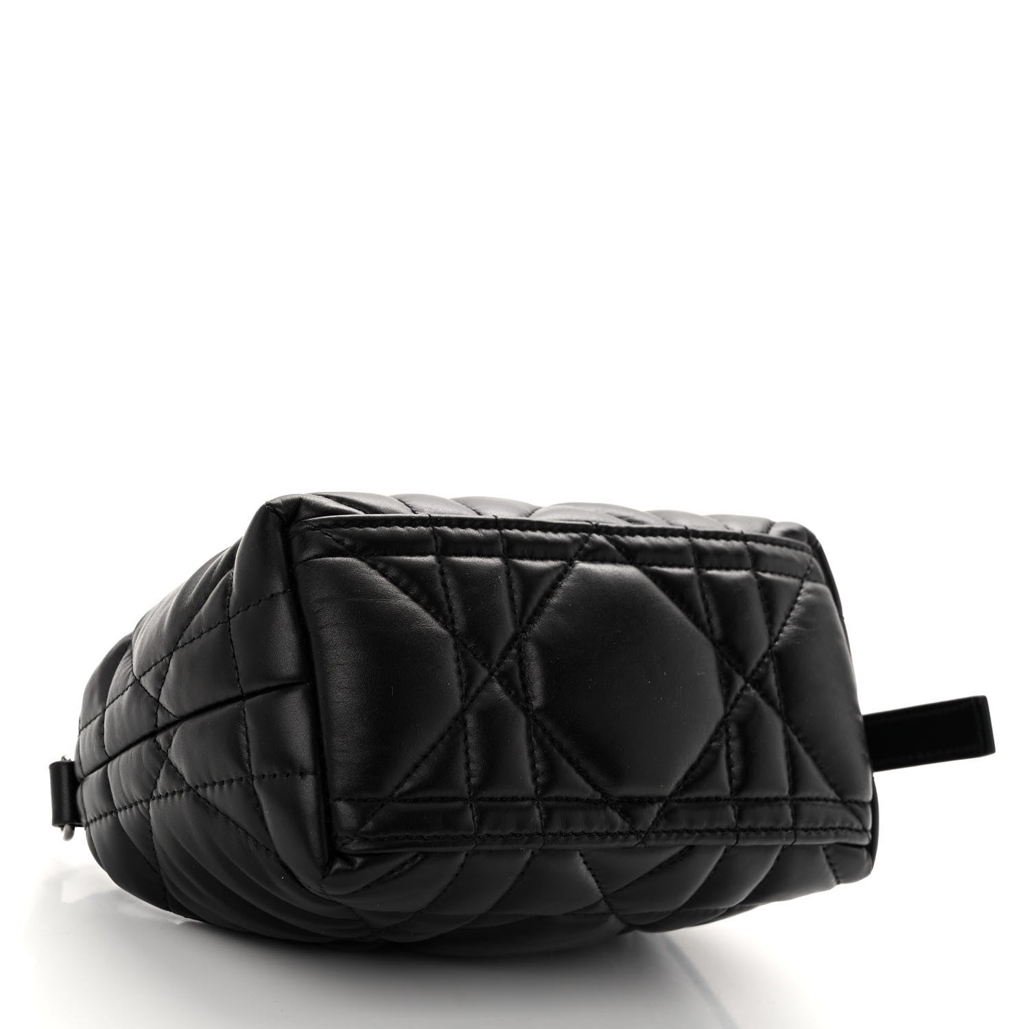 Christian Dior Calfskin Macrocannage Small Diortravel Nomad Pouch Black 4 of 9