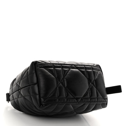 Christian Dior Calfskin Macrocannage Small Diortravel Nomad Pouch Black 4 of 9
