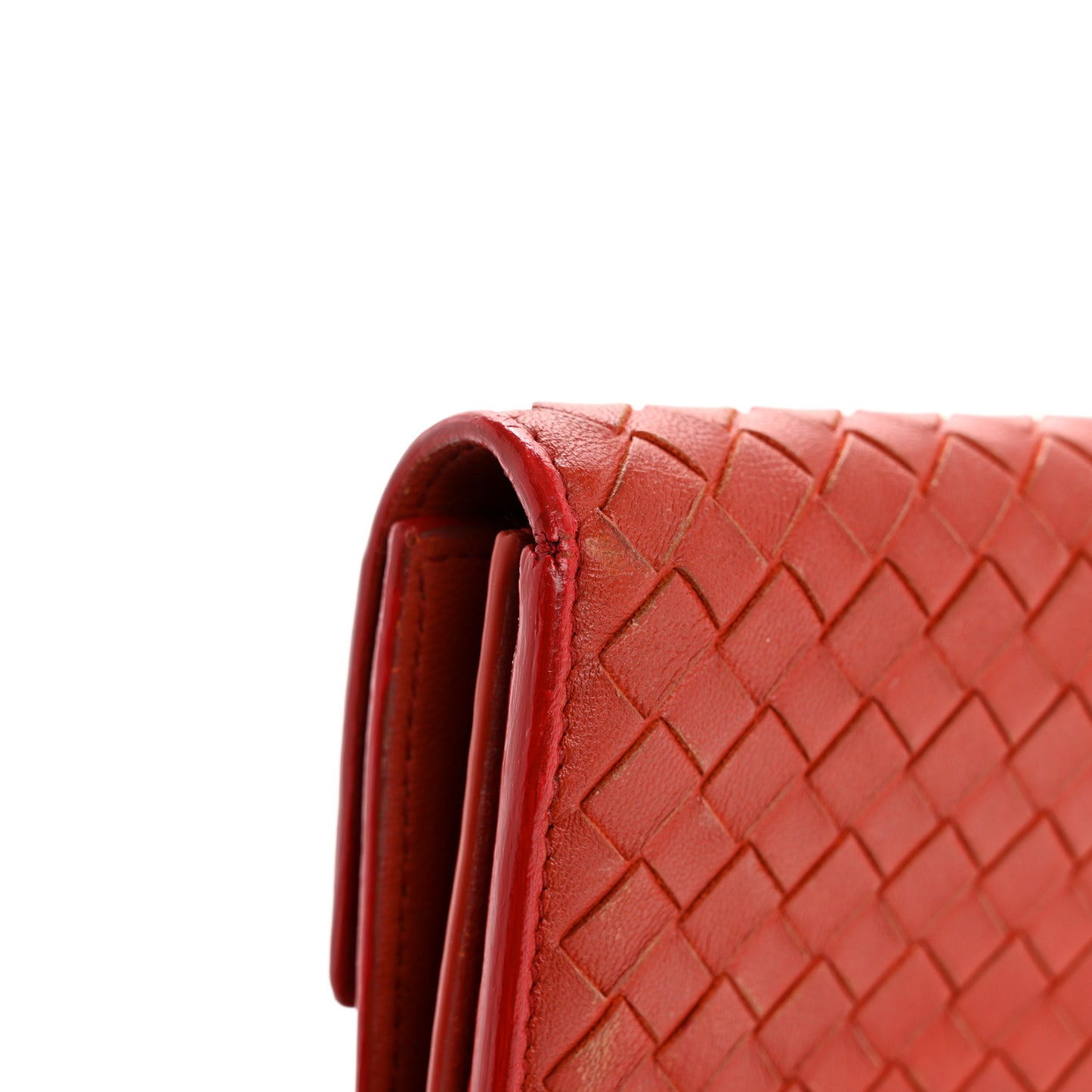 Nappa Intrecciato Continental Wallet Red