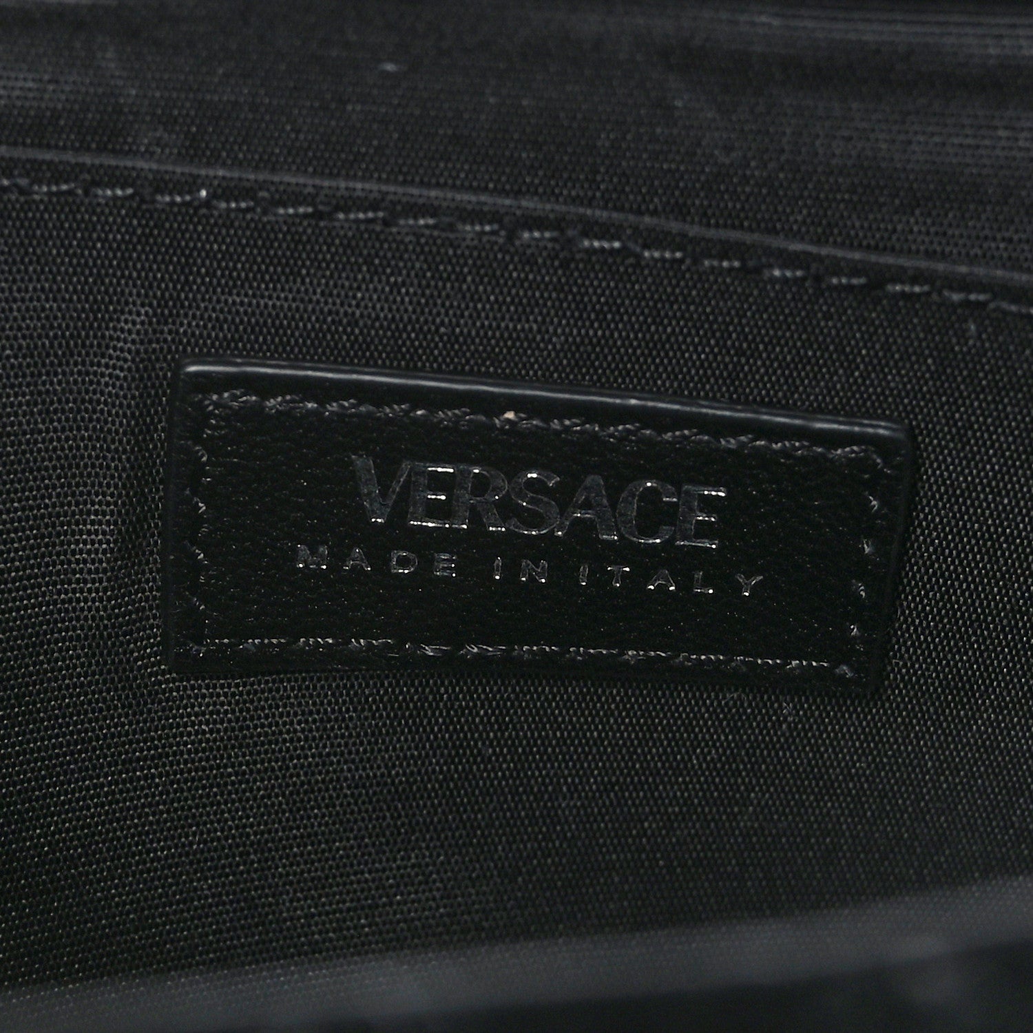 Versace Calfskin Nylon Quilted Medusa Chain Crossbody Black 7 of 8