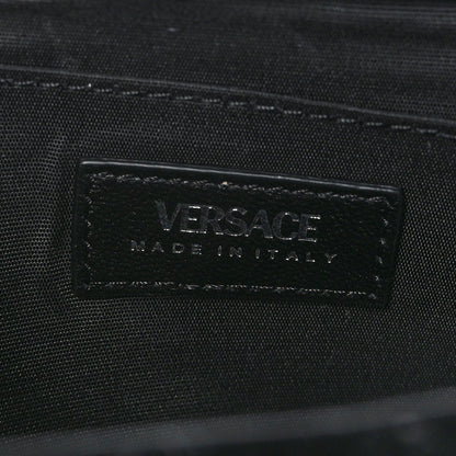 Versace Calfskin Nylon Quilted Medusa Chain Crossbody Black 7 of 8
