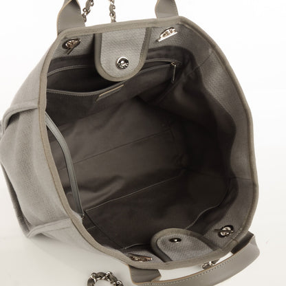 Chanel Canvas Deauville Large Tote Grey 5 of 8