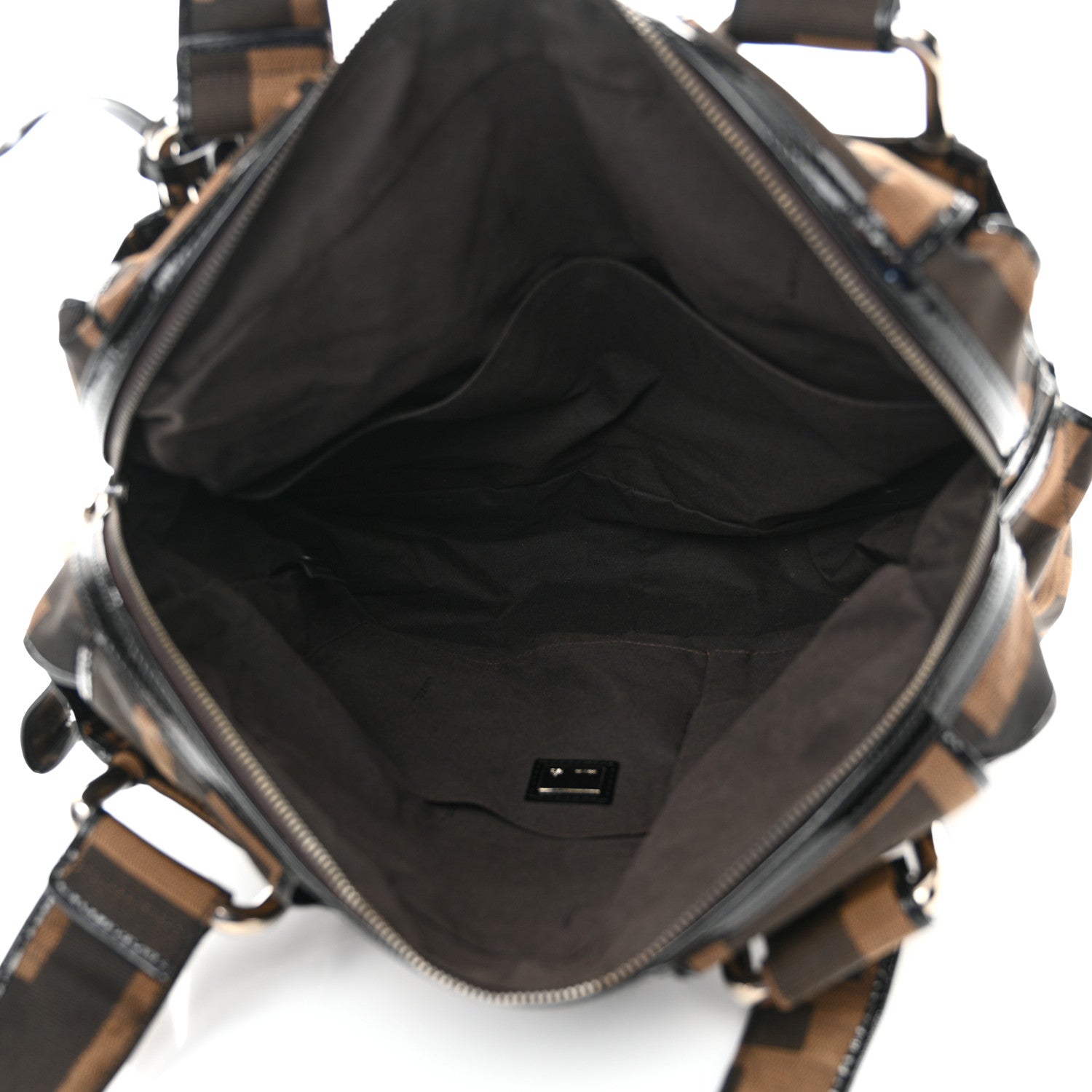 Fendi Patent Zucca Crossword Grande Bag Tobacco 5 of 10