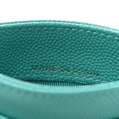 Chanel Caviar Quilted Card Holder Turquoise 7 of 8