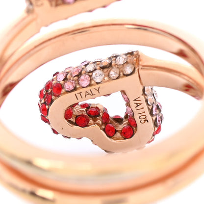 Louis Vuitton Swarovski LV and V Heart Strass Ring M Rose Gold 4 of 5