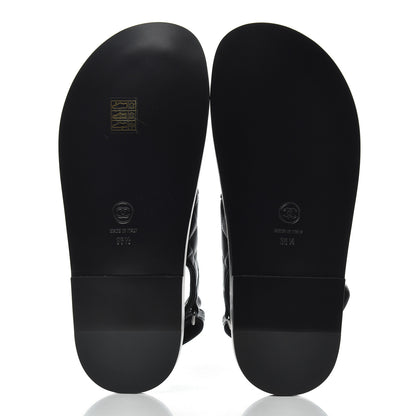 Chanel Lambskin Velcro Dad Sandals 36.5 Black 5 of 11