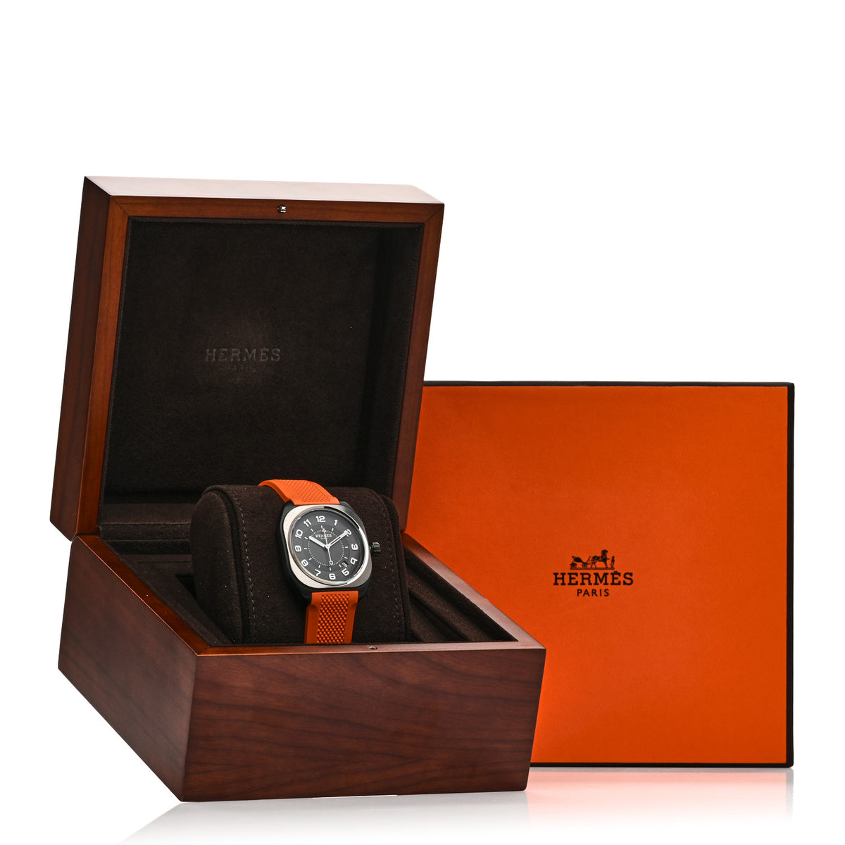DLC Coated Titanium Rubber 39mm H08 Automatic Watch Orange