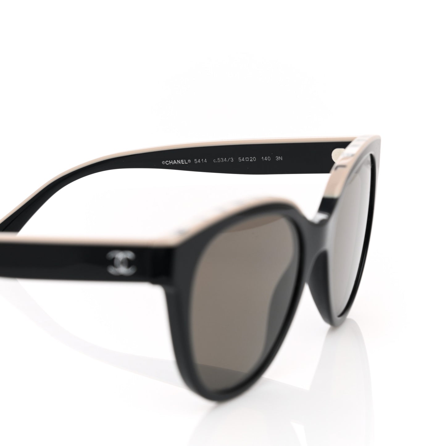 Acetate CC Butterfly Sunglasses 5414 Black Beige