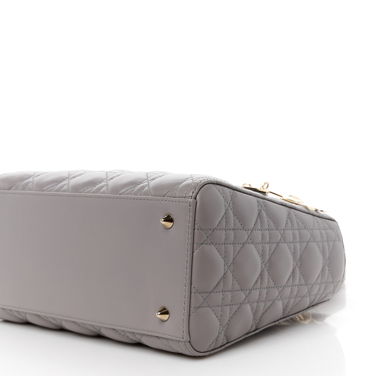 Christian Dior Lambskin Cannage Medium Lady Dior Grey 10 of 10