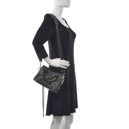 Balenciaga Chevre Gold Metallic Edge Hardware Mini City Black 2 of 7