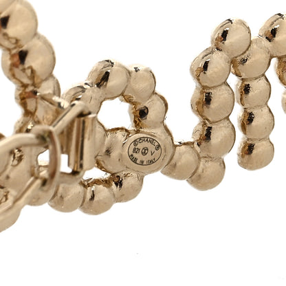 Chanel Metal Glass Swirling Pearls Brooch Pin Gold 3 of 3