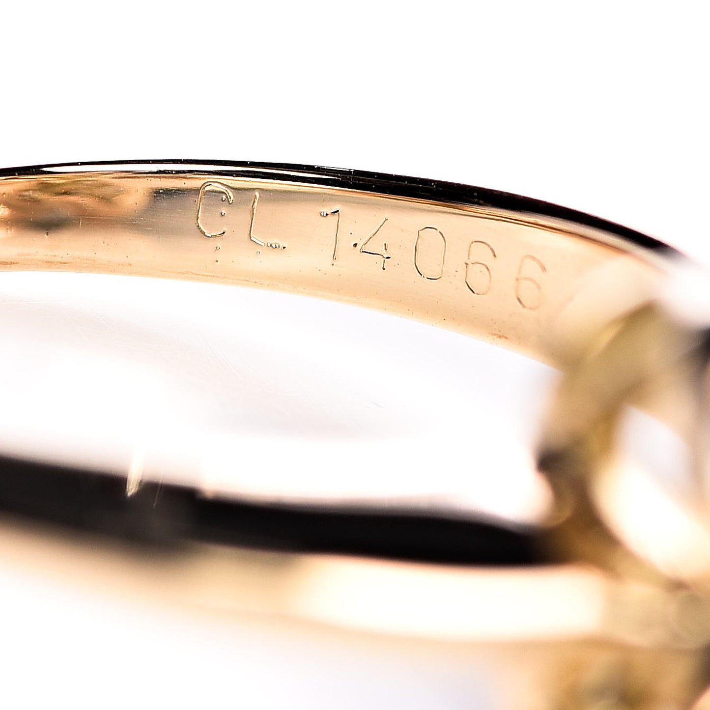 18K Yellow Gold Diamond Trefle Ring 50 5.25