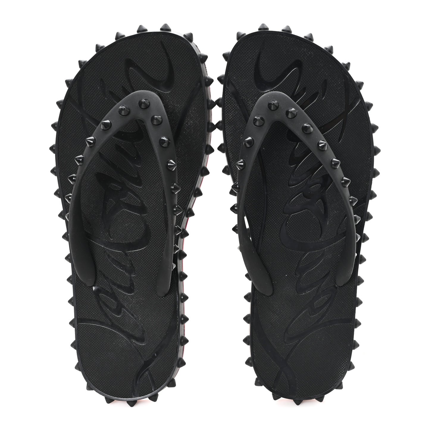 Rubber Spike Loubi Donna Flip Flop 39 Black