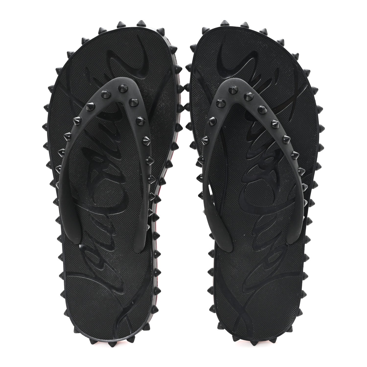 Christian Louboutin Rubber Spike Loubi Donna Flip Flop 39 Black 2 of 7