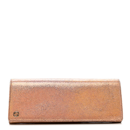 Gucci Metallic Crackled Calfskin Broadway Clutch Salmone 1 of 7