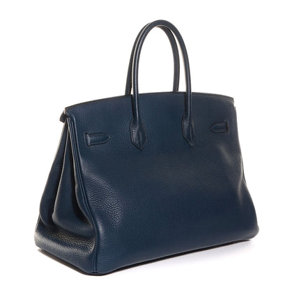 Hermes Taurillon Clemence Birkin 35 Bleu Thalassa 4 of 24