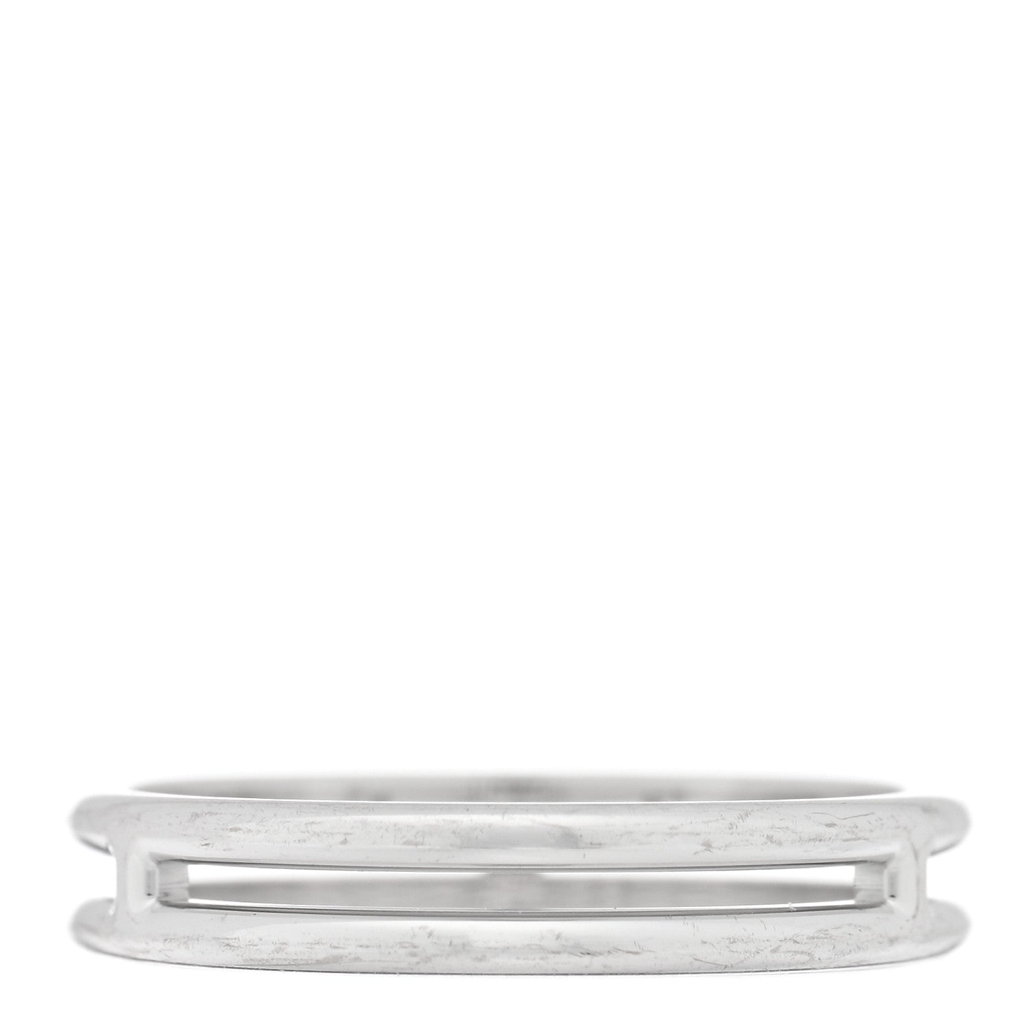 Hermes 18K White Gold Ariane Wedding Band Ring 55 7.25 3 of 5