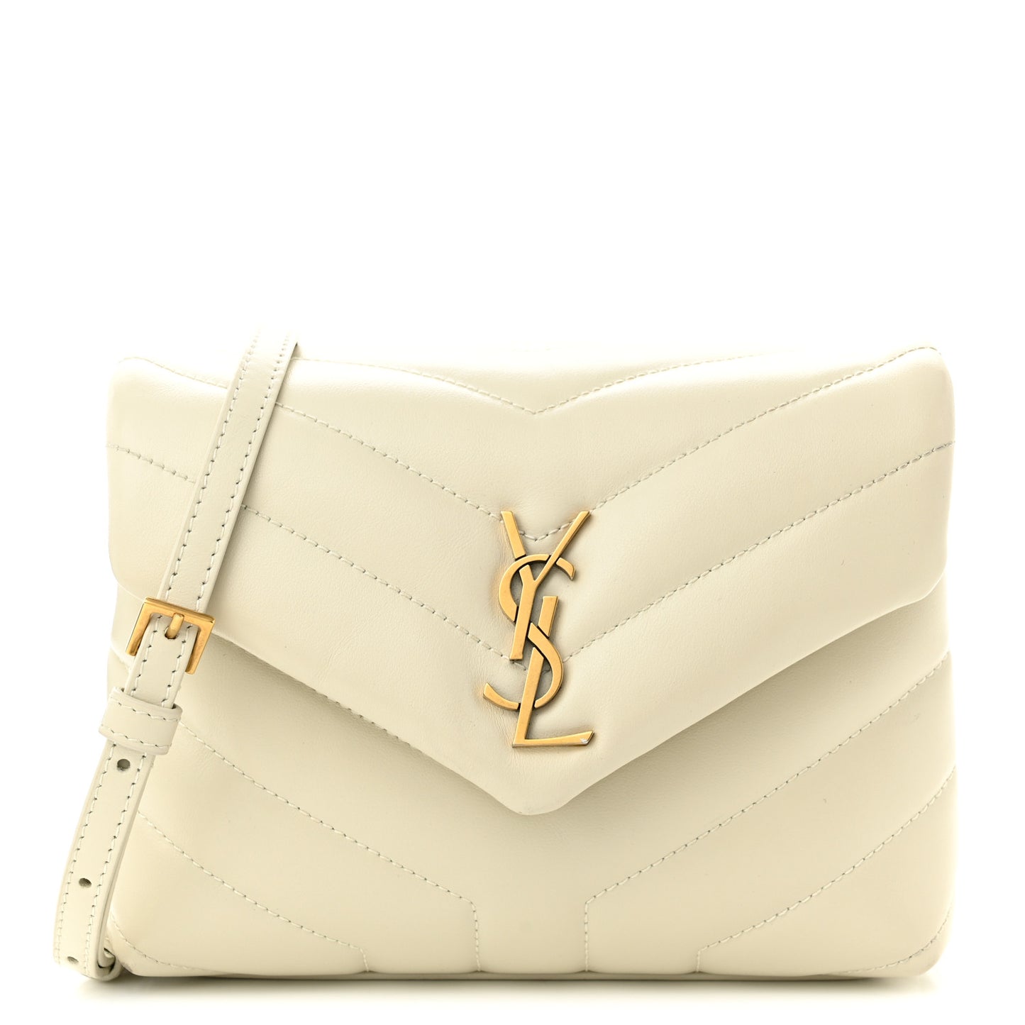 Calfskin Y Quilted Monogram Toy Loulou Crossbody Bag Ivory