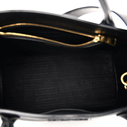 Prada Saffiano Cuir Calfskin Medium Monochrome Top Handle Tote Black 5 of 9