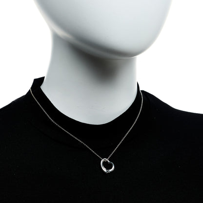 Tiffany Sterling Silver 16mm Elsa Peretti Open Heart Pendant Necklace 2 of 5