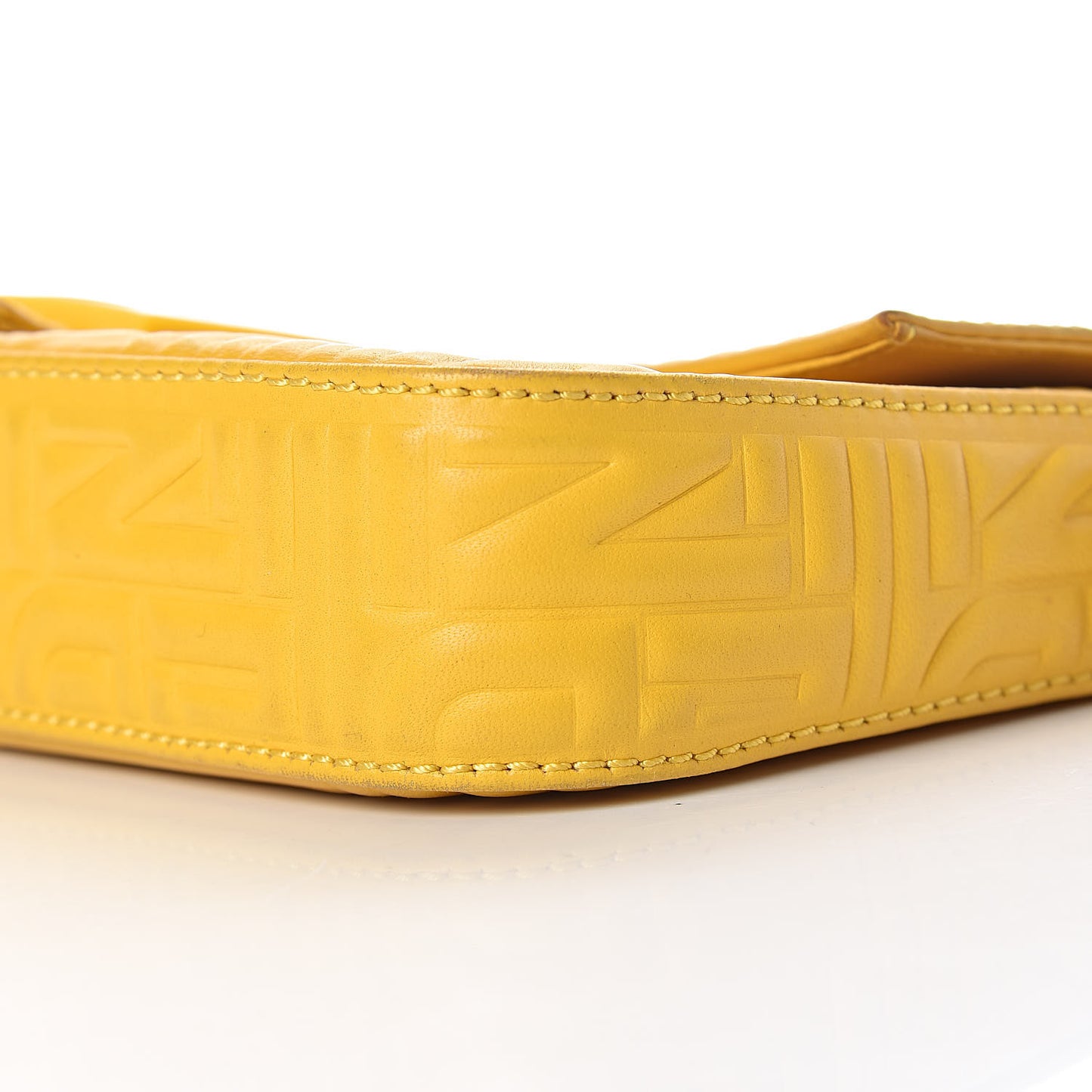 Nappa Logo Embossed Baguette Lemon Giallo