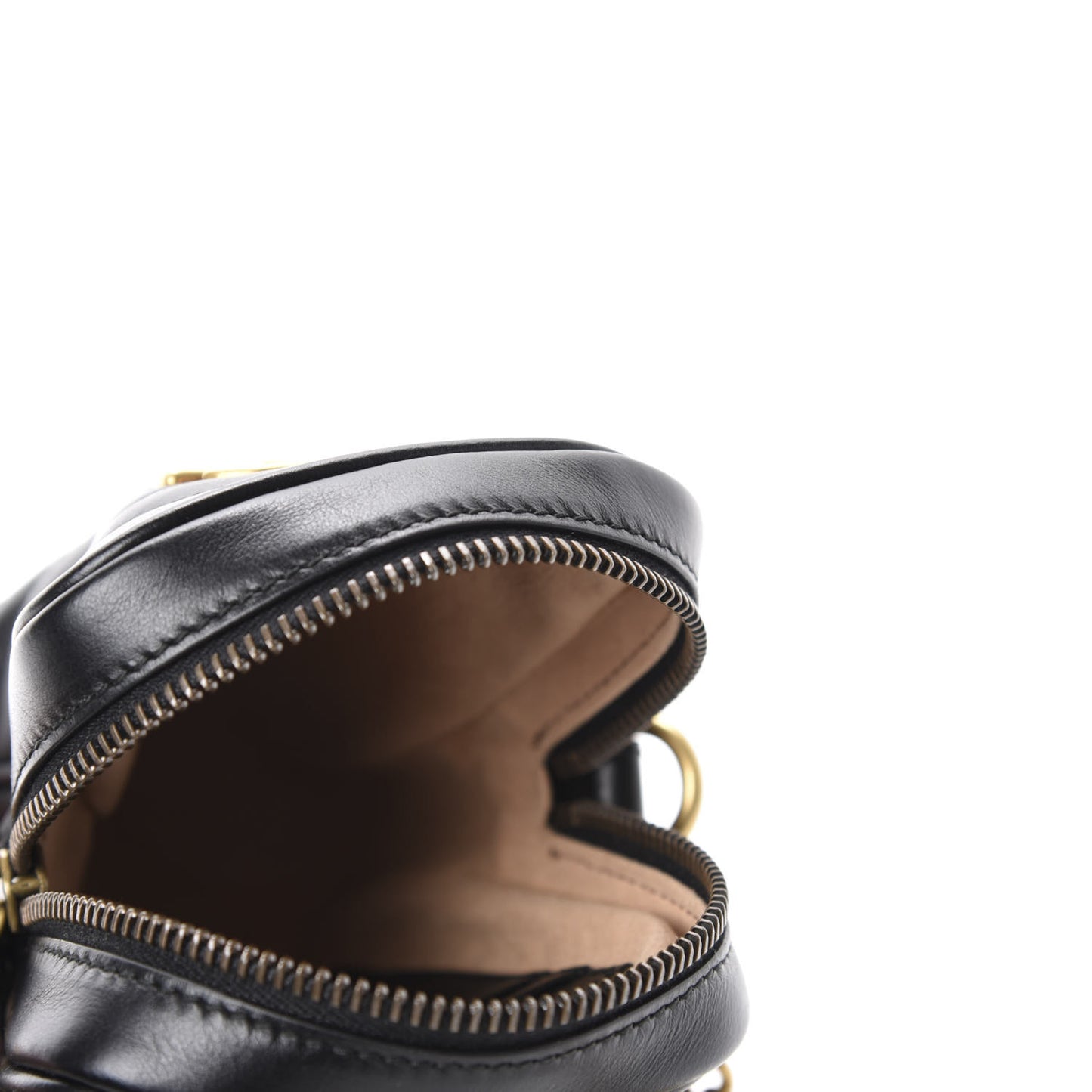 Calfskin Matelasse Mini GG Marmont Crossbody Bag Black