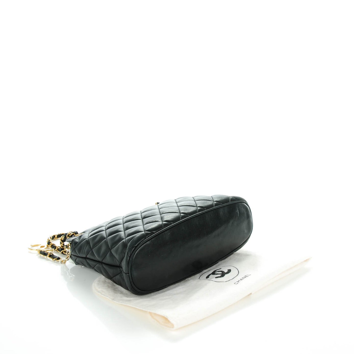 Lambskin Quilted Shoulder Bag Black