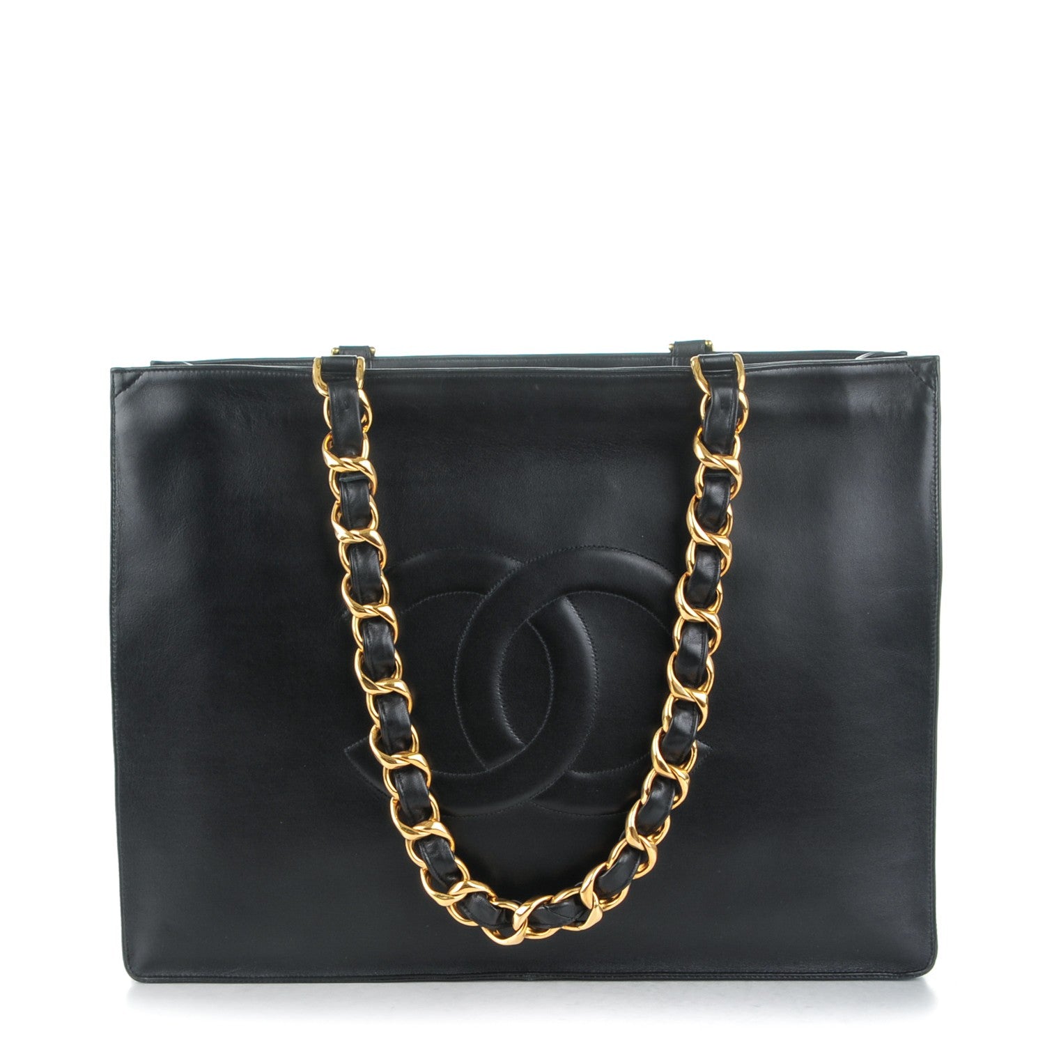 Chanel Lambskin CC Tote Black 1 of 8
