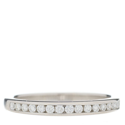 Tiffany Platinum Diamond .17ctw 2mm Half Circle Wedding Band Ring 50 5.5 1 of 4