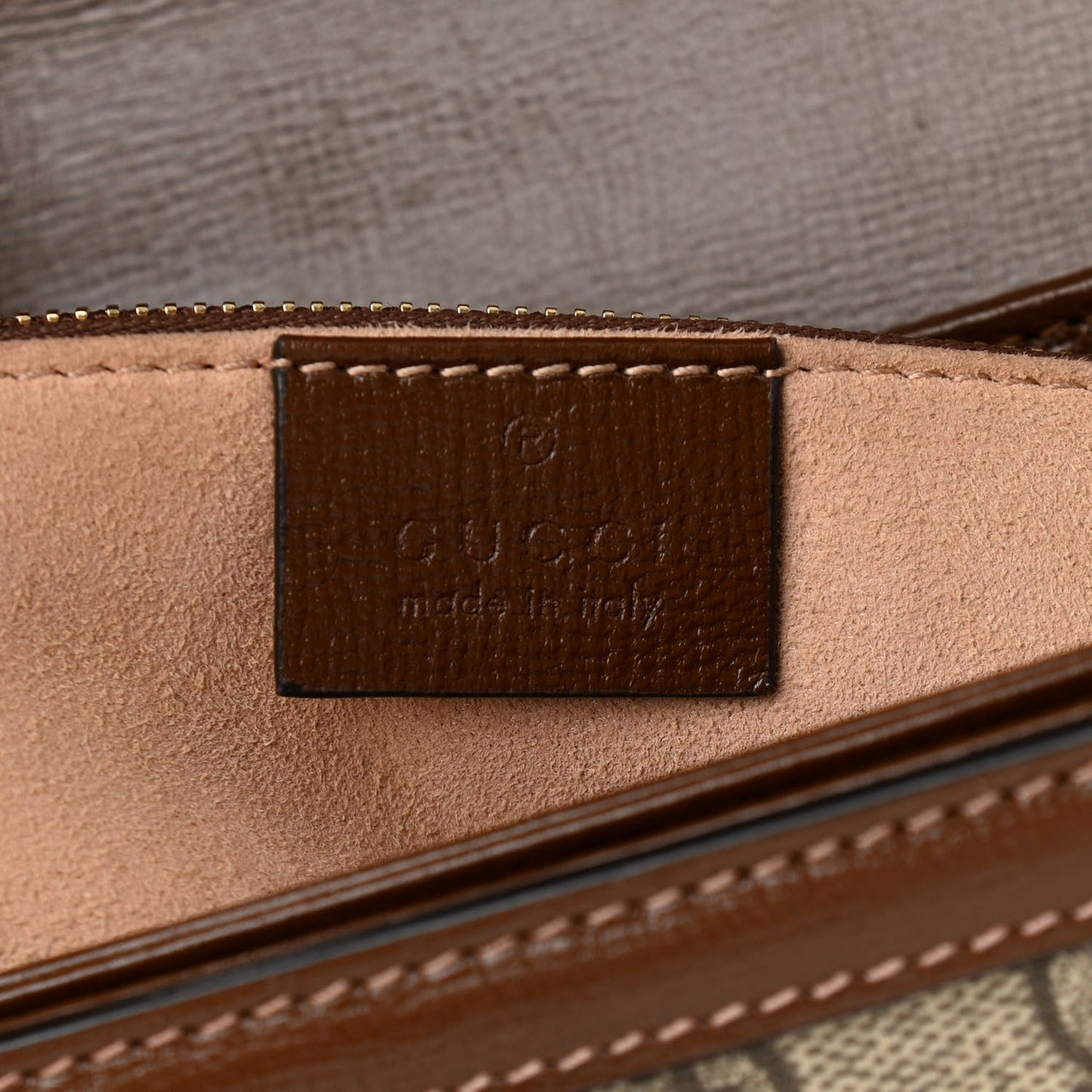 GG Supreme Monogram Horsebit 1955 Shoulder Bag Beige Brown Sugar
