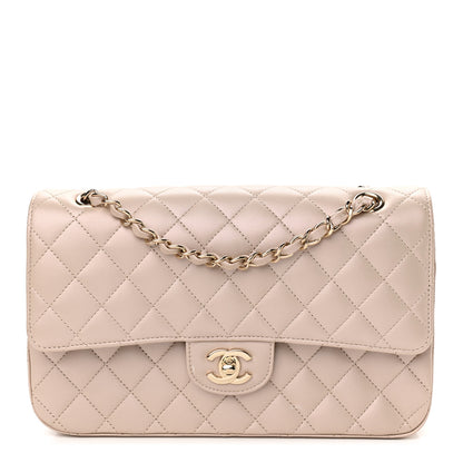 Chanel Iridescent Lambskin Quilted Medium Double Flap Beige 1 of 11