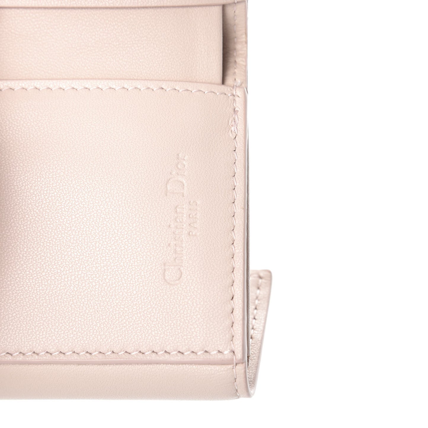 Lambskin Cannage Lady Dior Compact Wallet Light Pink