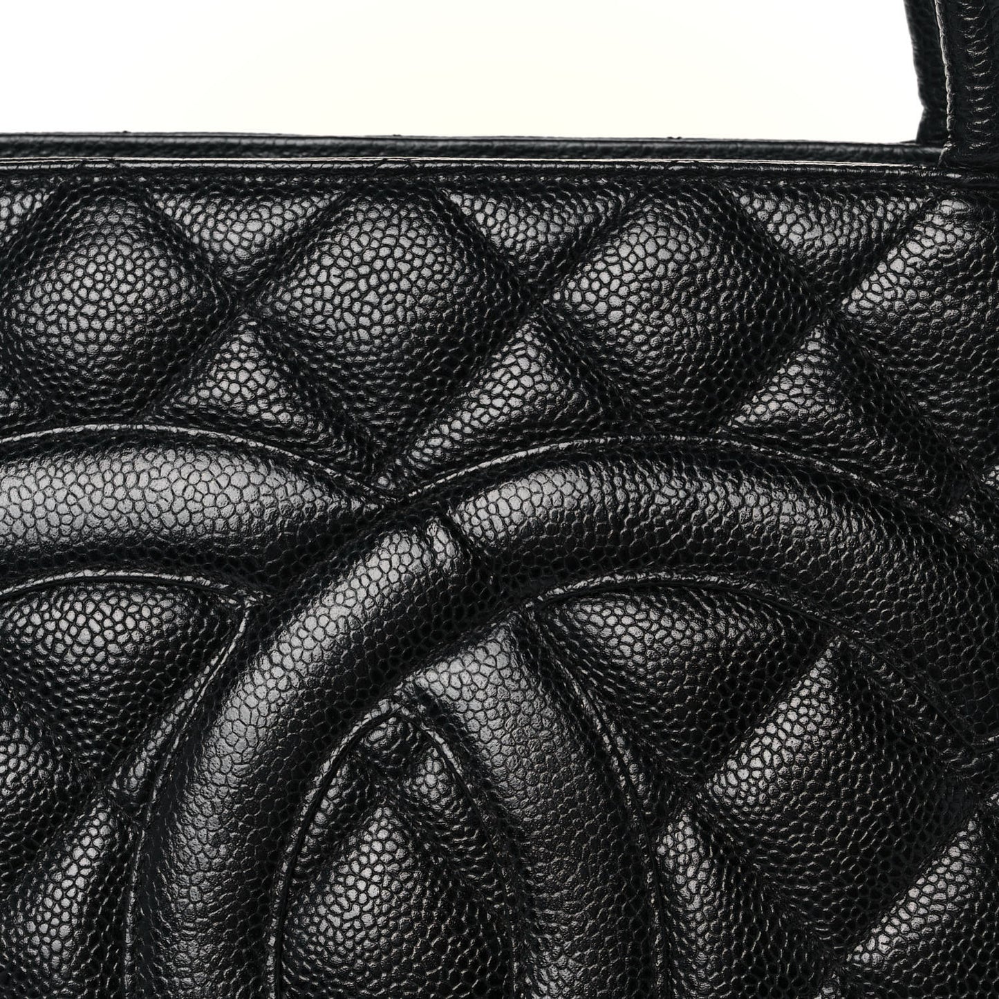 Caviar Quilted Medallion Tote Black