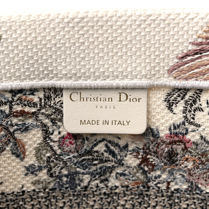 Christian Dior Canvas Embroidered Medium Jardin D'Hiver Book Tote Latte Multicolor 6 of 9