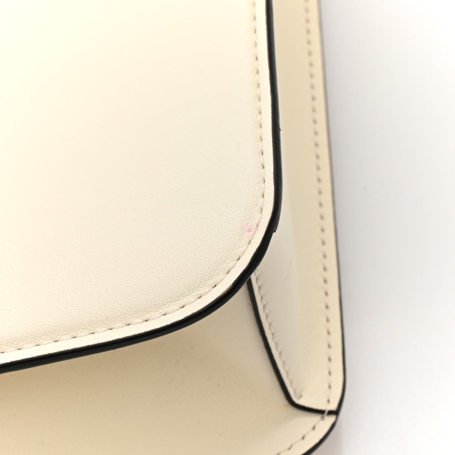 Calfskin Floral Embellished Monochrome Vlogo Loco Shoulder Bag White
