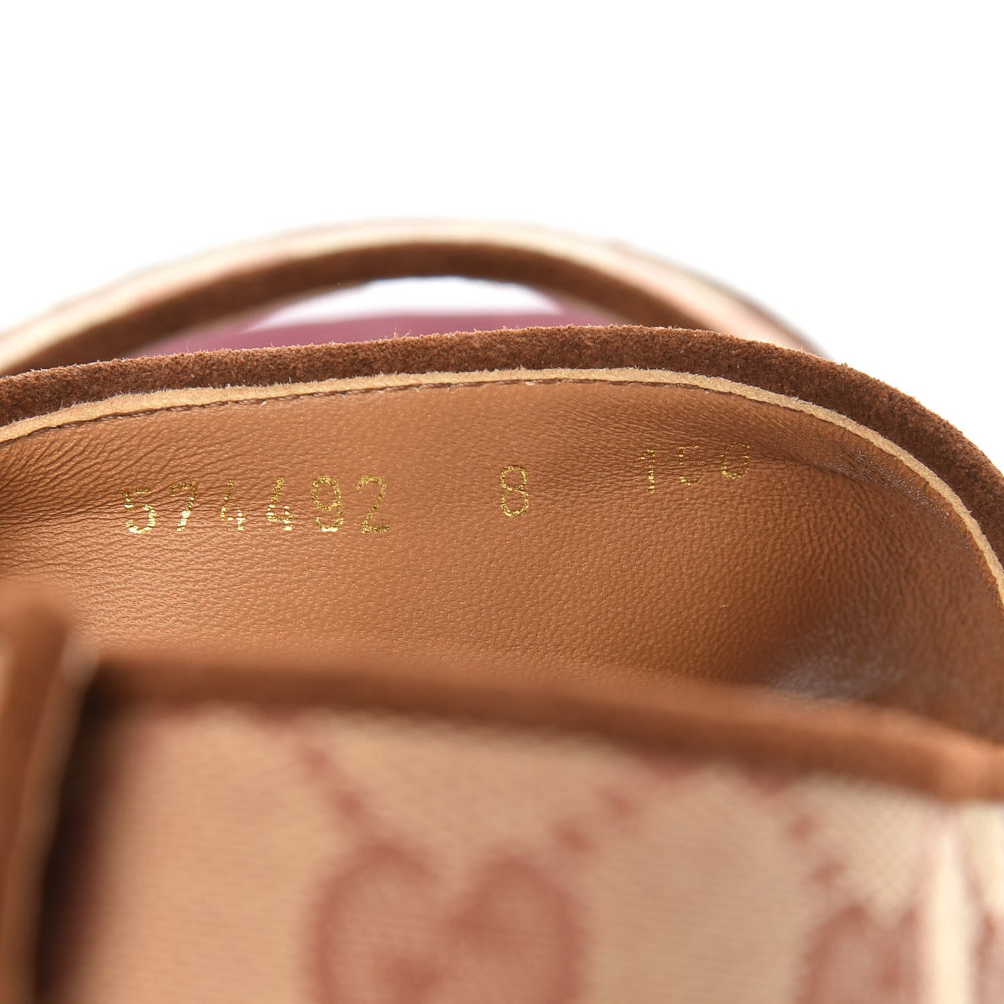 Canvas GG Monogram Mens Slingback Flat Sandals 8 Beige Ruggine Cuir