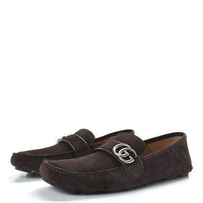Gucci Suede Mens Driver Queen Loafers 10 Cocoa 3 of 10