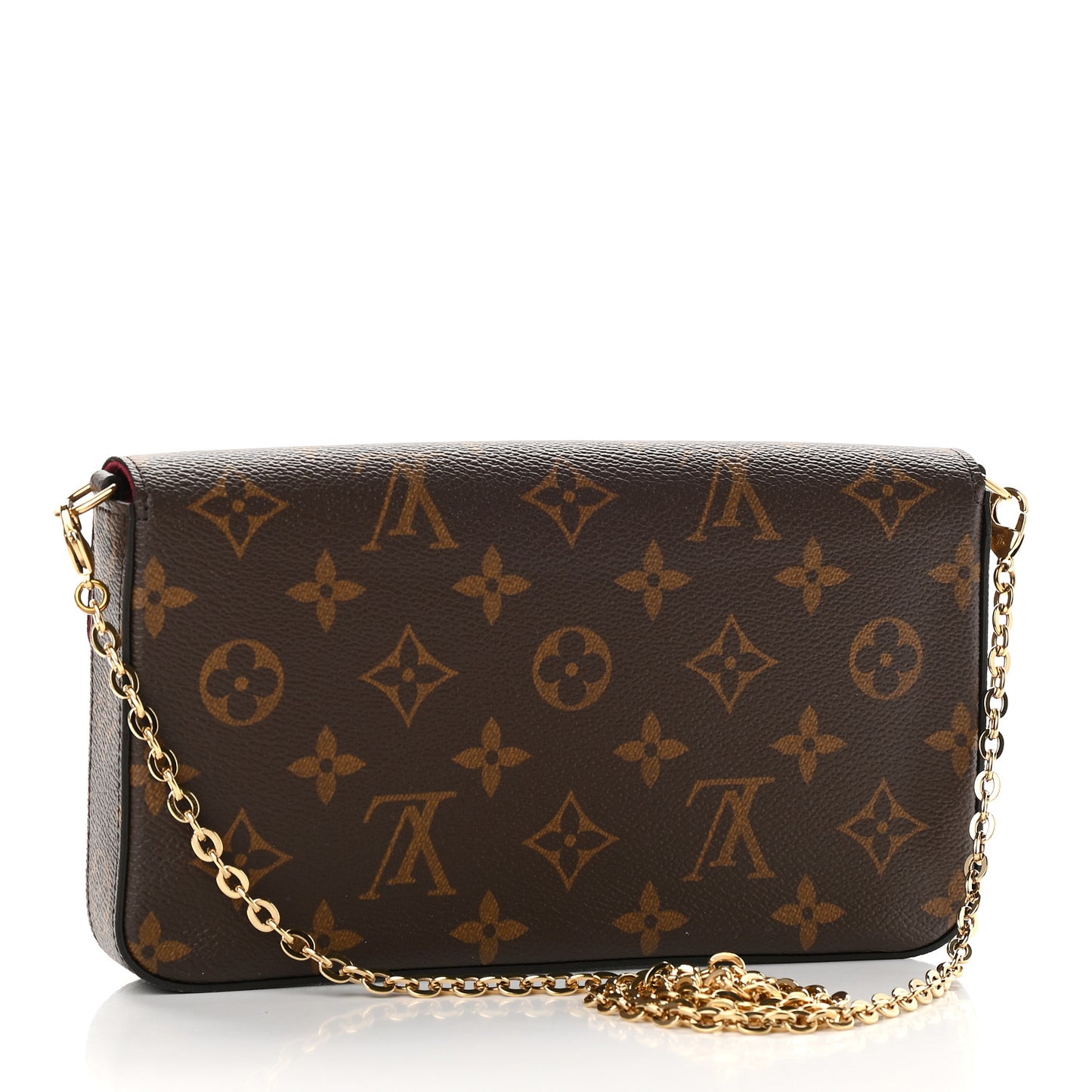 Monogram Pochette Felicie Chain Wallet Fuchsia