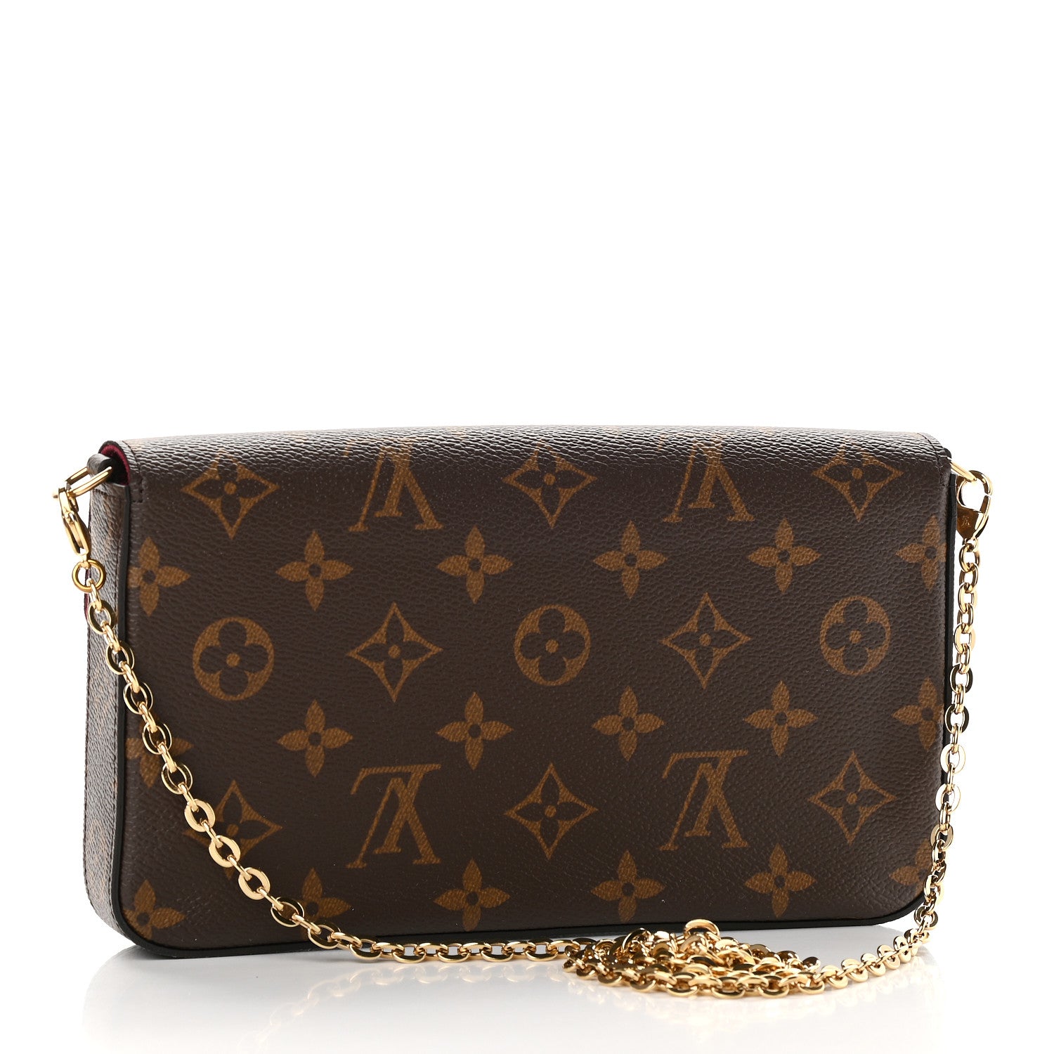 Louis Vuitton Monogram Pochette Felicie Chain Wallet Fuchsia 4 of 10