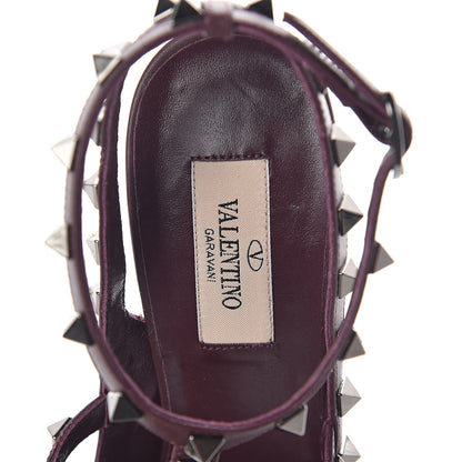 Valentino Garavani Wrinkled Patent Nappa Rockstud Ankle Strap 100mm Pumps 39.5 Rubin 5 of 7