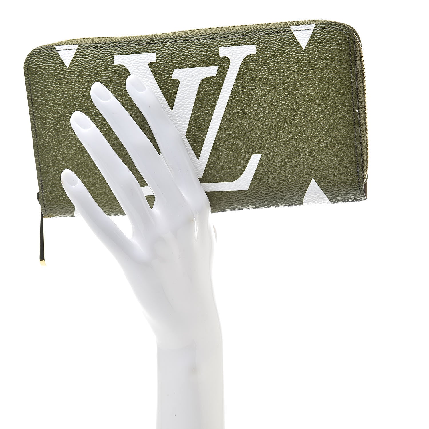 Louis Vuitton Monogram Giant Zippy Wallet Kaki White 2 of 7