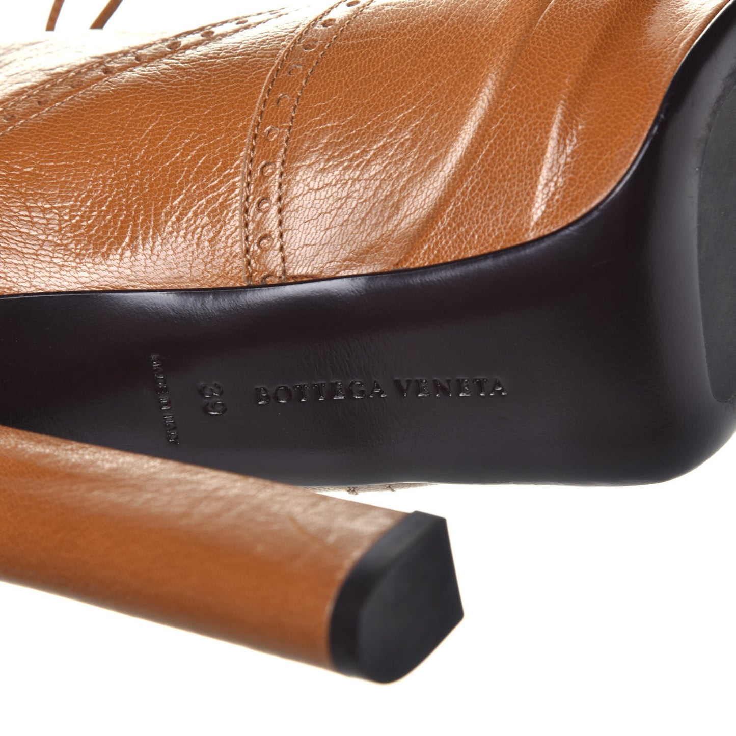 Smooth Goatskin Kari Oxford Lace Up Booties 39 Brown