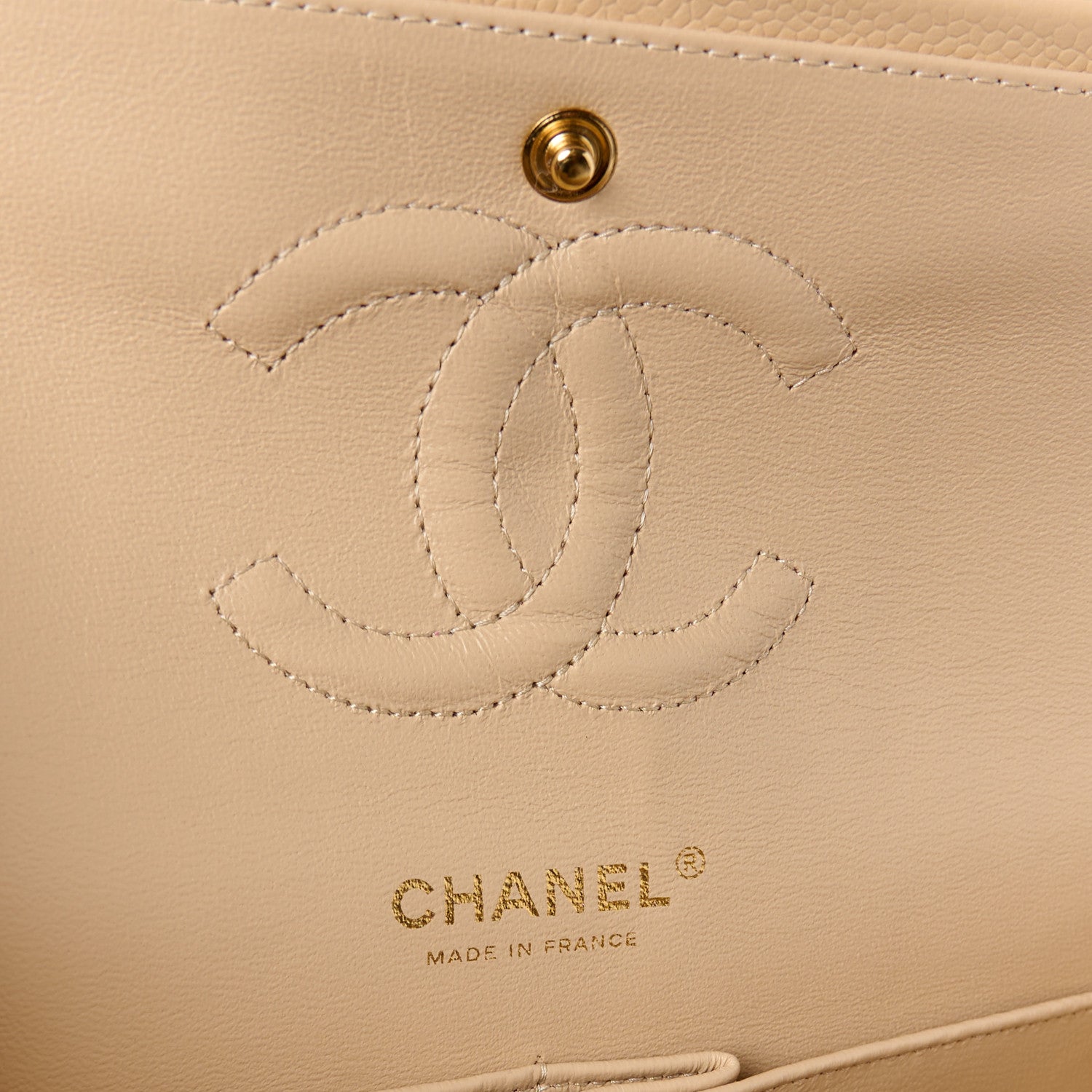 Chanel Caviar Quilted Medium Double Flap Beige 6 of 11