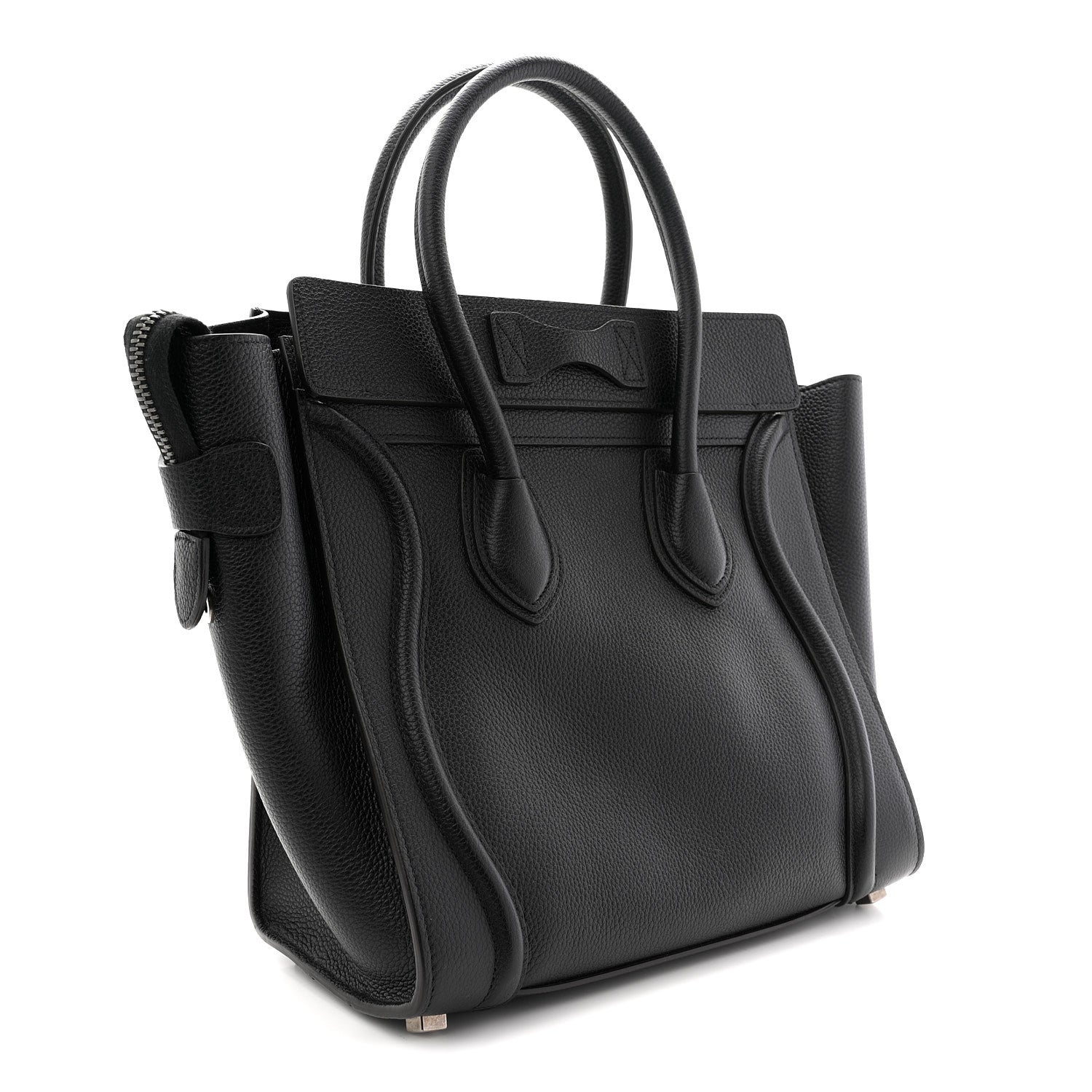 Celine Drummed Calfskin Micro Luggage Black 3 of 11