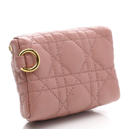 Christian Dior Supple Calfskin Cannage Caro Half-Moon Coin Purse Dark Nude 3 of 7