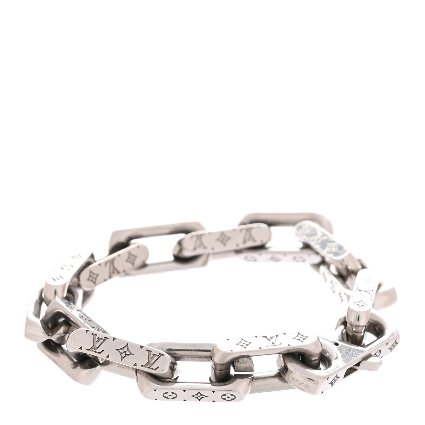 Monogram Chain Bracelet M Silver