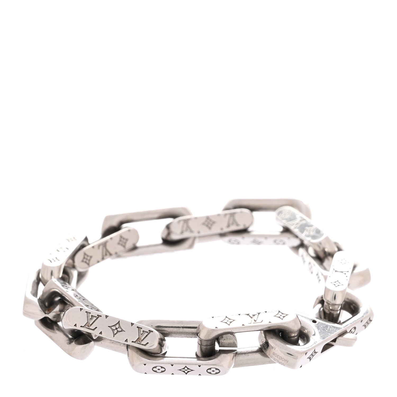 Louis Vuitton Monogram Chain Bracelet M Silver 3 of 5