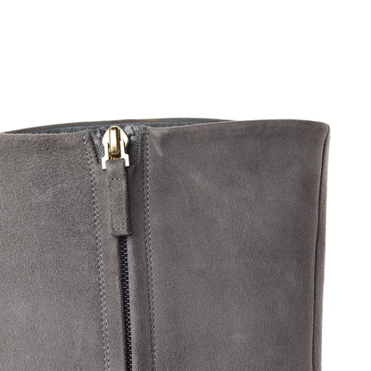 Saint Laurent Suede Knee High Boots 38.5 Grey 12 of 16