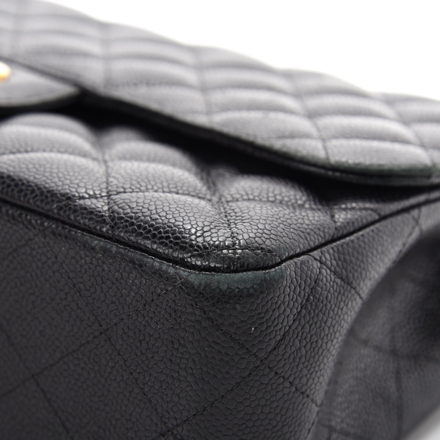 Caviar Quilted Jumbo Double Flap Black